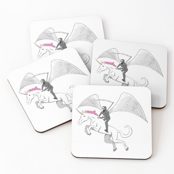 Item preview, Death Riding a Unicorn (Sticker) designed and sold by Justin Shea.