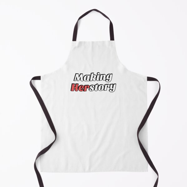 Item preview, Making Herstory red and white feminist slogan designed and sold by Inspirationmotivation.