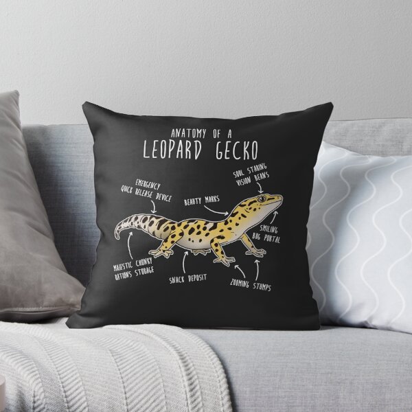 Anatomy of a Leopard Gecko Throw Pillow