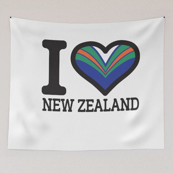 Item preview, “I love New Zealand” Apparels, Merchandise, T Shirts, Leggings, Skirt, Mask, Apron, Bags designed and sold by Ink Inc.