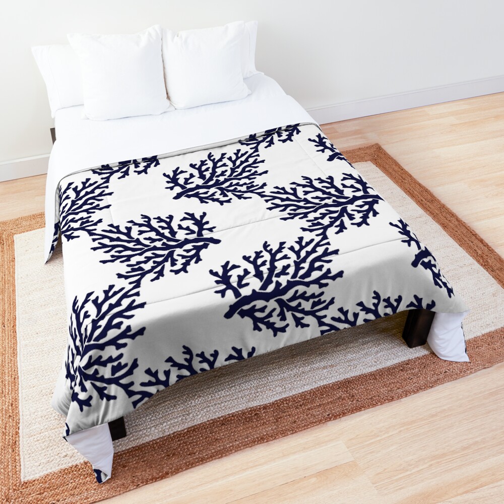 Kopie von Blue and white coral Comforter