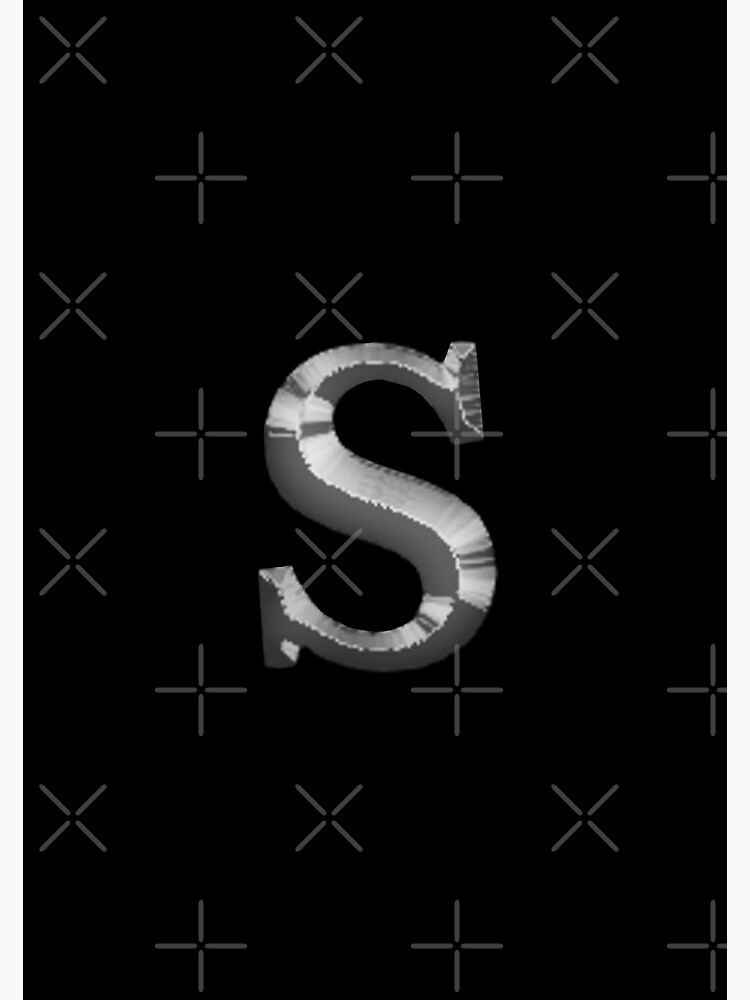 Silver Upper Case Letter S | Greeting Card