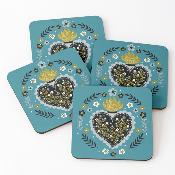 Item preview, Magical Sacred Heart on Blue designed and sold by BexMorleyArt.