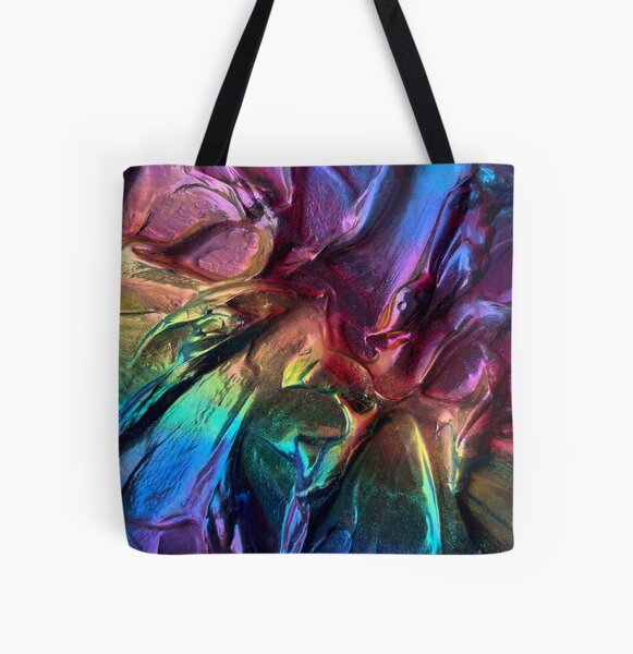 Textured Oil Slick All Over Print Tote Bag