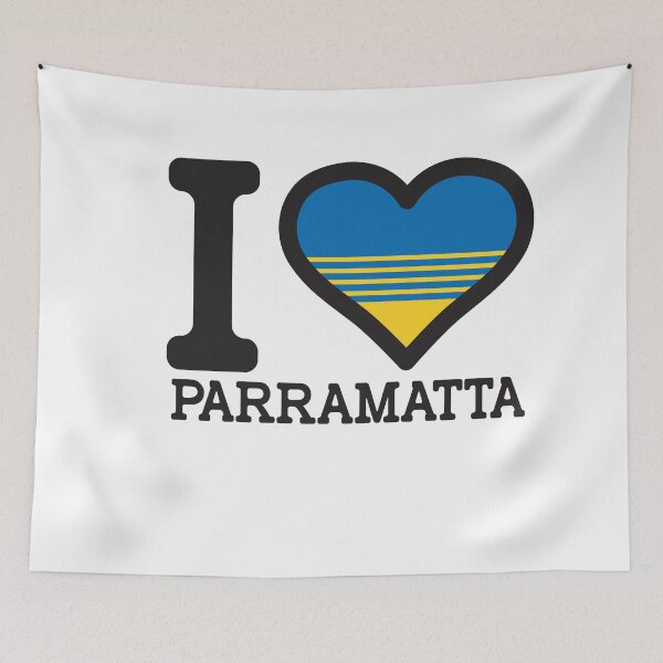Item preview, “I love Parramatta” Apparels, Merchandise, T Shirts, Leggings, Skirt, Mask, Apron, Bags designed and sold by Ink Inc.