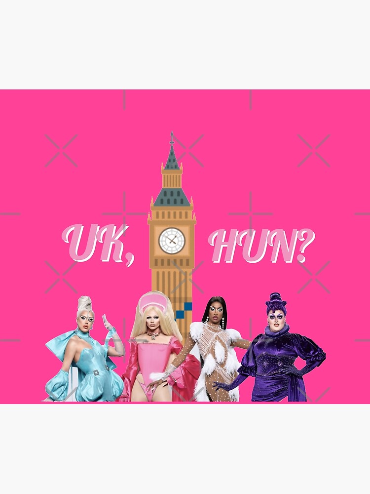 "Uk, Hun RuPauls Drag Race UK United Kingdolls" Throw Blanket for Sale by hypocratees Redbubble
