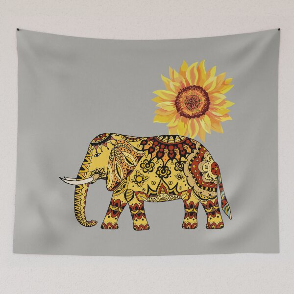 Item preview, Sacred Hindu Elephant and Sunflower Sun designed and sold by Ksaavet.
