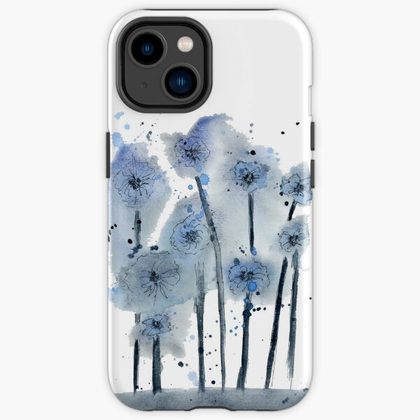 Blue Flowers Watercolor Painting iPhone Tough Case