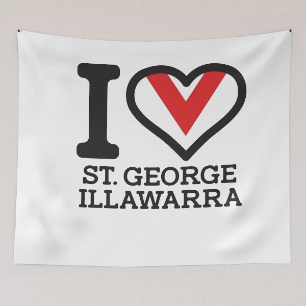 Item preview, “I love St. George Illawarra” Apparels, Merchandise, T Shirts, Leggings, Skirt, Mask, Apron, Bags designed and sold by Ink Inc.