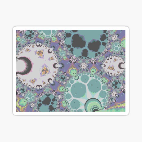 Mint Green Fractal Patterns Sticker