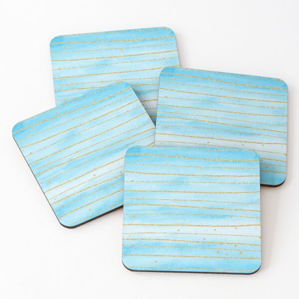 Item preview, Gold blue watercolor background designed and sold by della95.