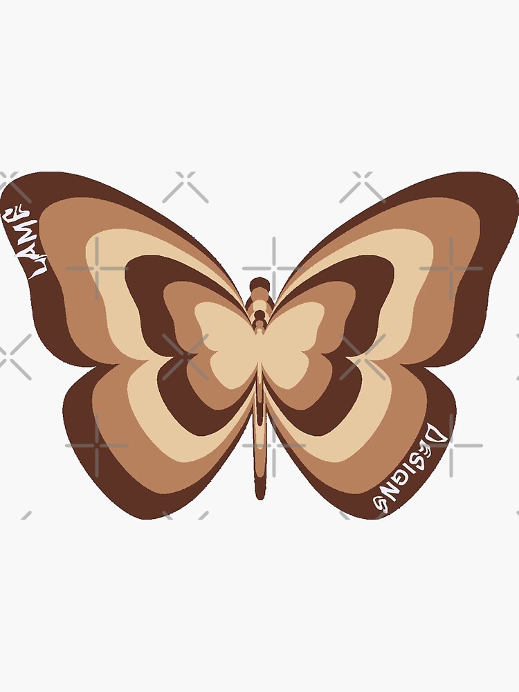 Brown Butterfly Sticker