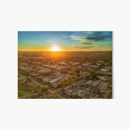 Sunrise Bendigo CBD - Aerial View Art Board Print