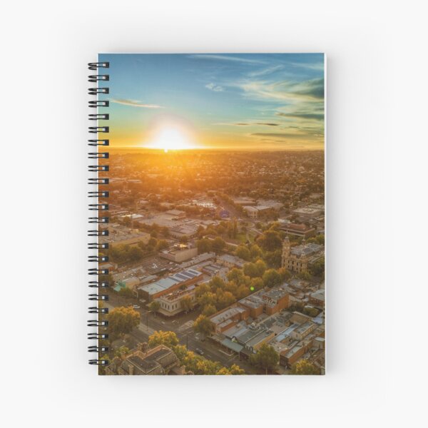 Sunrise Bendigo CBD - Aerial View Spiral Notebook