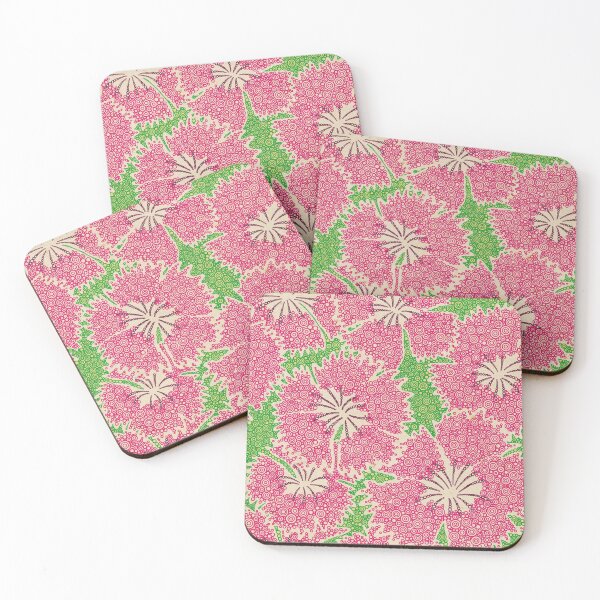Item preview, Field of 1920s Vintage Aged Color Dianthus Flowers Circle Design designed and sold by Pierre Bernard Jr.