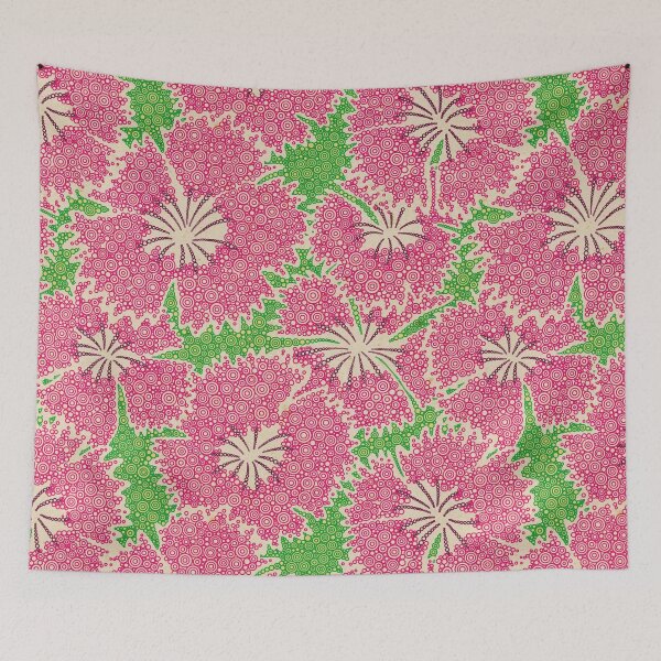 Item preview, Field of 1920s Vintage Aged Color Dianthus Flowers Circle Design designed and sold by Pierre Bernard Jr.