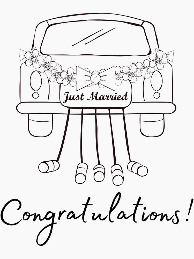 Just Married Wedding Car Sticker //white Wedding// Wedding Car Decoration//  Gold Wedding //wedding Decorations // Car Sticker // Wedding Day 