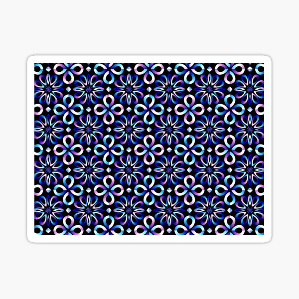 Dark Blue Garden Pattern Sticker