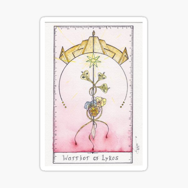 Warrior of Lykos Tarot Art Sticker