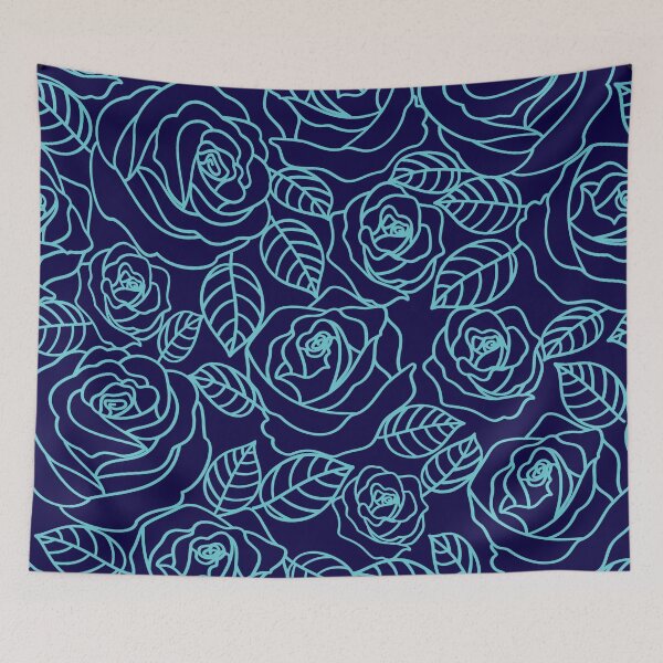 Item preview, Blue outlined roses designed and sold by magicbyrc.
