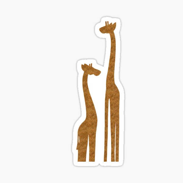 Cute Giraffe silhouettes digital art Sticker