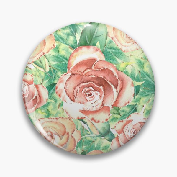 Item preview, Floral peach roses pattern designed and sold by magicbyrc.
