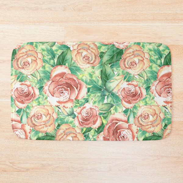 Item preview, Floral peach roses pattern designed and sold by magicbyrc.