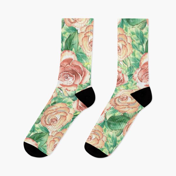 Item preview, Floral peach roses pattern designed and sold by magicbyrc.