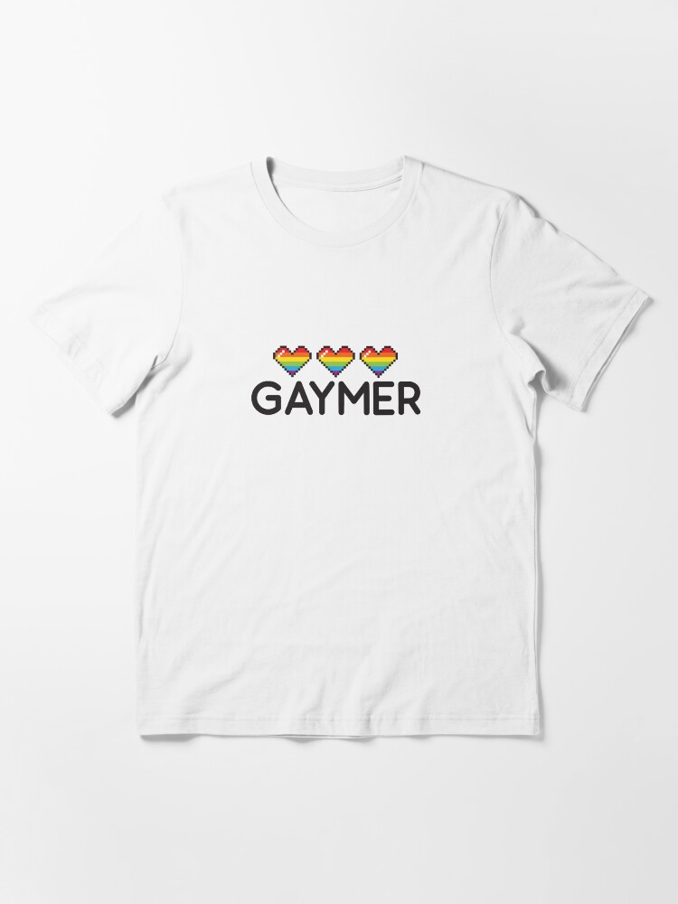 T-shirt essentiel ''Gaymer Funny Rainbow LGBT Pride Jeu Vidéo Vies' : autre vue