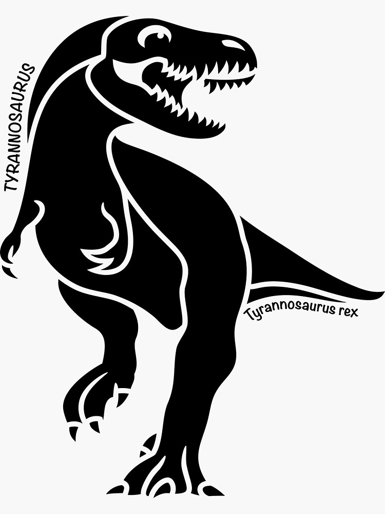 Tyrannosaurus Rex Dinosaur Silhouette with Name Artwork by BOLD-Australia