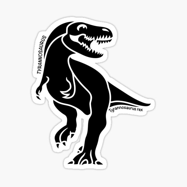 Tyrannosaurus Rex Dinosaur Silhouette with Name Artwork Sticker