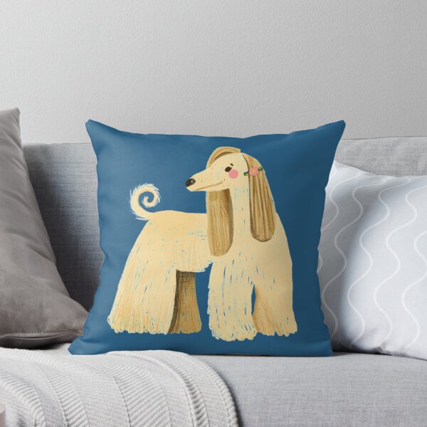 Item preview, Afghan Hounds - Cute Tan and Blue Dog Illustration Pattern  designed and sold by TheRainbowRoom.