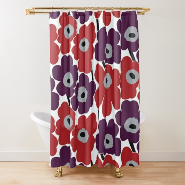 Unikko Shower Curtains Redbubble