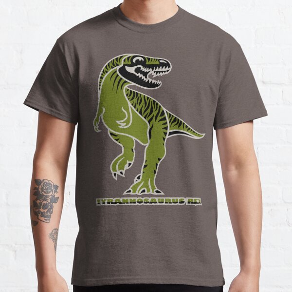 Tyrannosaurus Rex Dinosaur Coloured with Name Artwork Classic T-Shirt