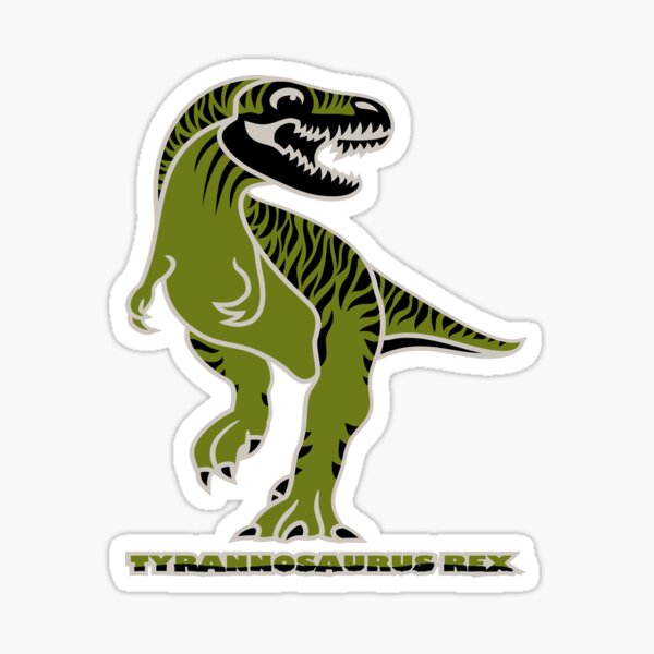 Tyrannosaurus Rex Dinosaur Coloured with Name Artwork Sticker