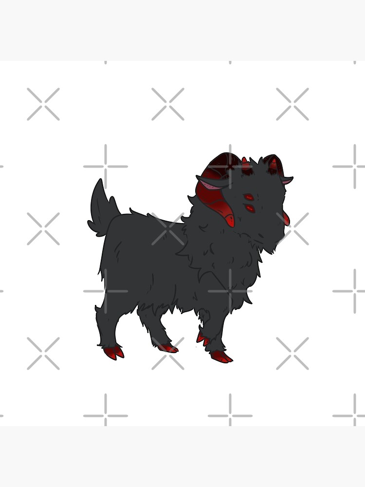 "Cute black goat, evil goat, devilish goat chibi" Art Print for Sale by