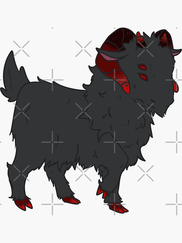 "Cute black goat, evil goat, devilish goat chibi" Sticker for Sale by