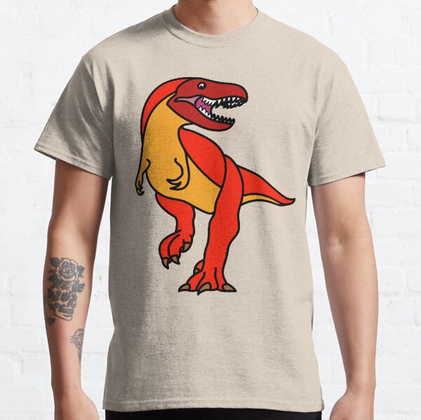 Tyrannosaurus Rex Dinosaur Red Orange Artwork Classic T-Shirt