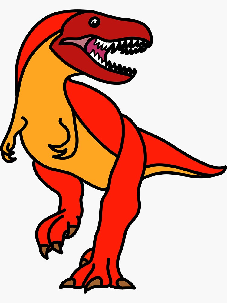 Tyrannosaurus Rex Dinosaur Red Orange Artwork by BOLD-Australia