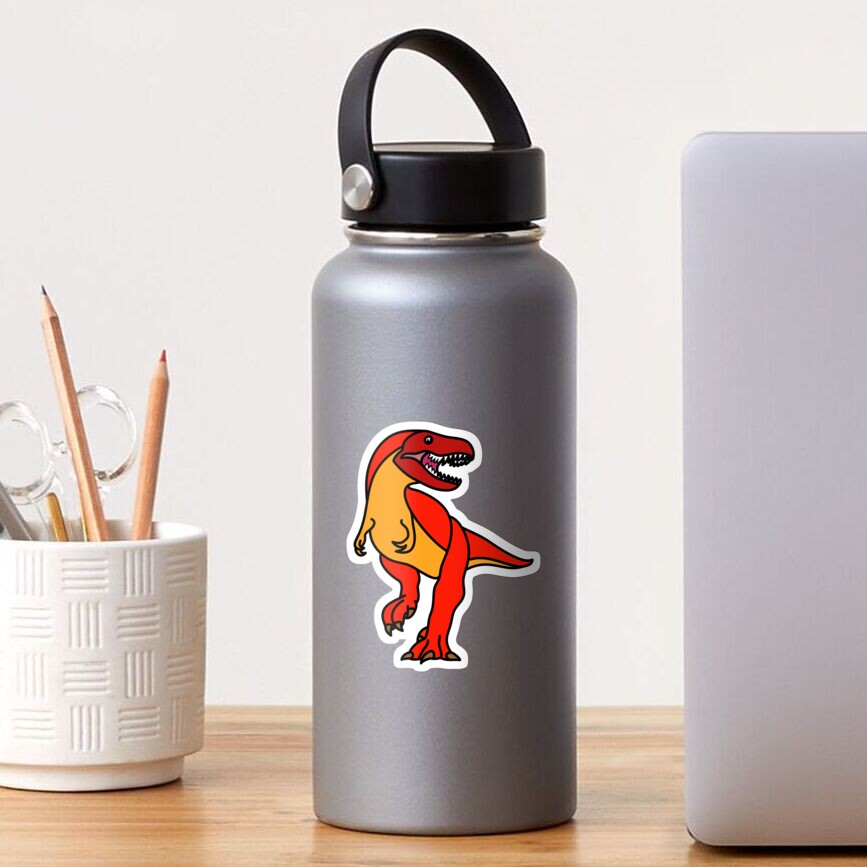 Tyrannosaurus Rex Dinosaur Red Orange Artwork Sticker