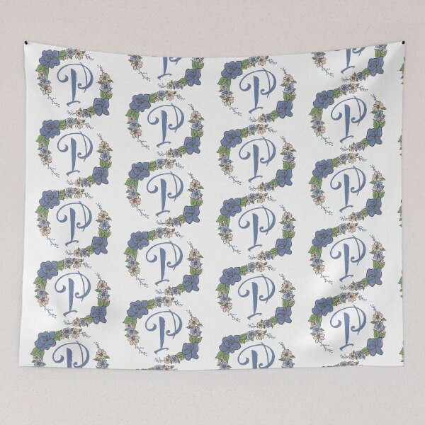 Item preview, Blue Floral P designed and sold by missmann.