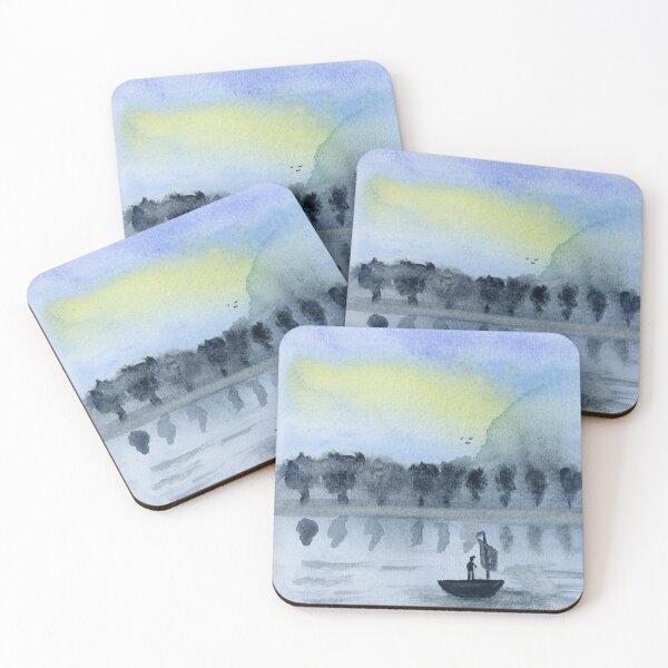 Item preview, Blue Morning Watercolor Painting  designed and sold by Eugenia Alvarez.