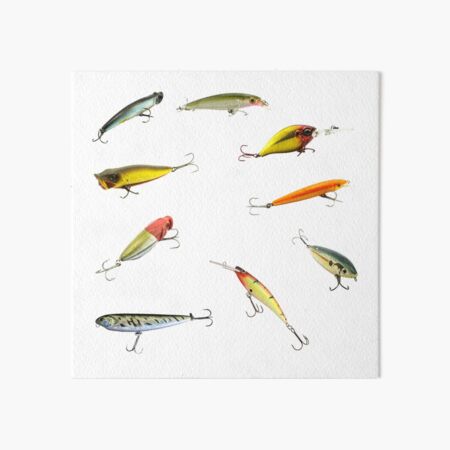 Fishing Lures Saltwater Freshwater Treble Hooks Plugs Swimmers Tackle Box  Art Board Print for Sale by CBCreations73