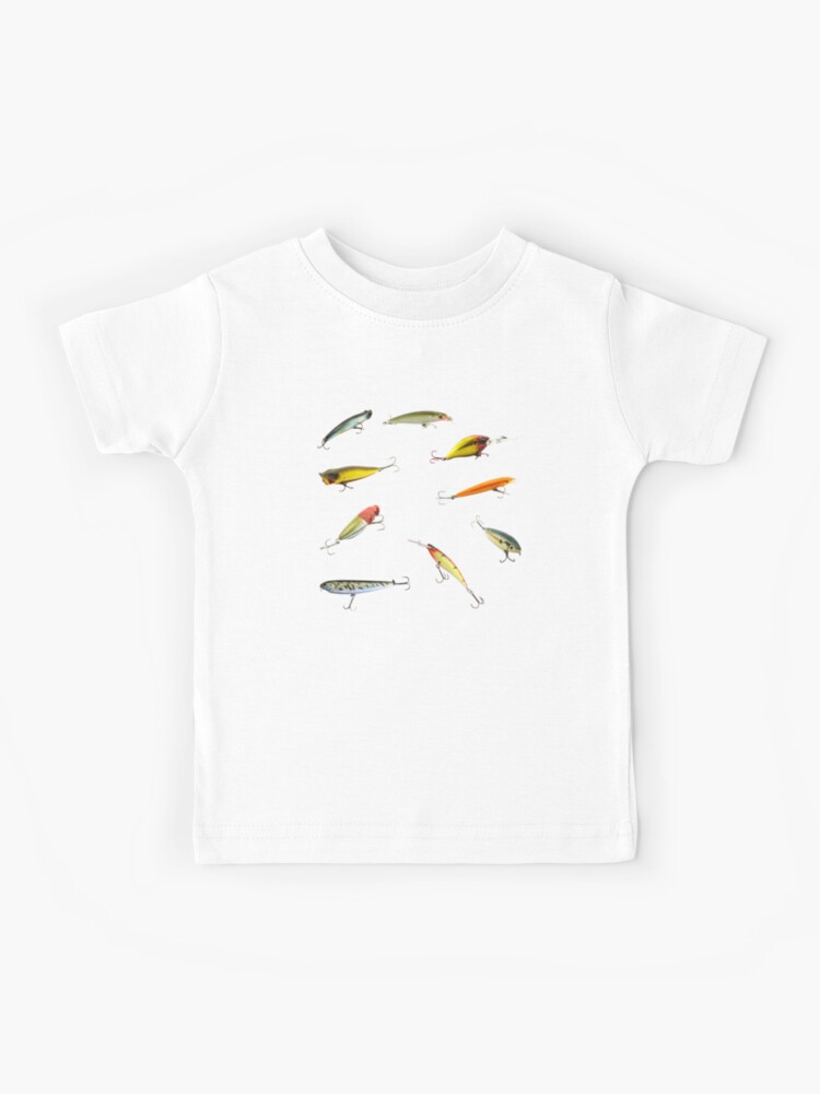 Fishing Lures Saltwater Freshwater Treble Hooks Plugs Swimmers Tackle Box  Kids T-Shirt for Sale by CBCreations73