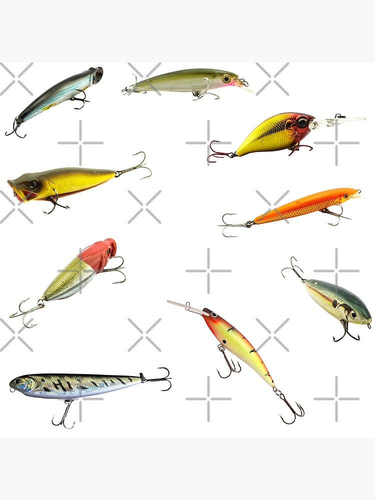 Fishing Lures Saltwater Freshwater Treble Hooks Plugs Swimmers Tackle Box  Poster for Sale by CBCreations73