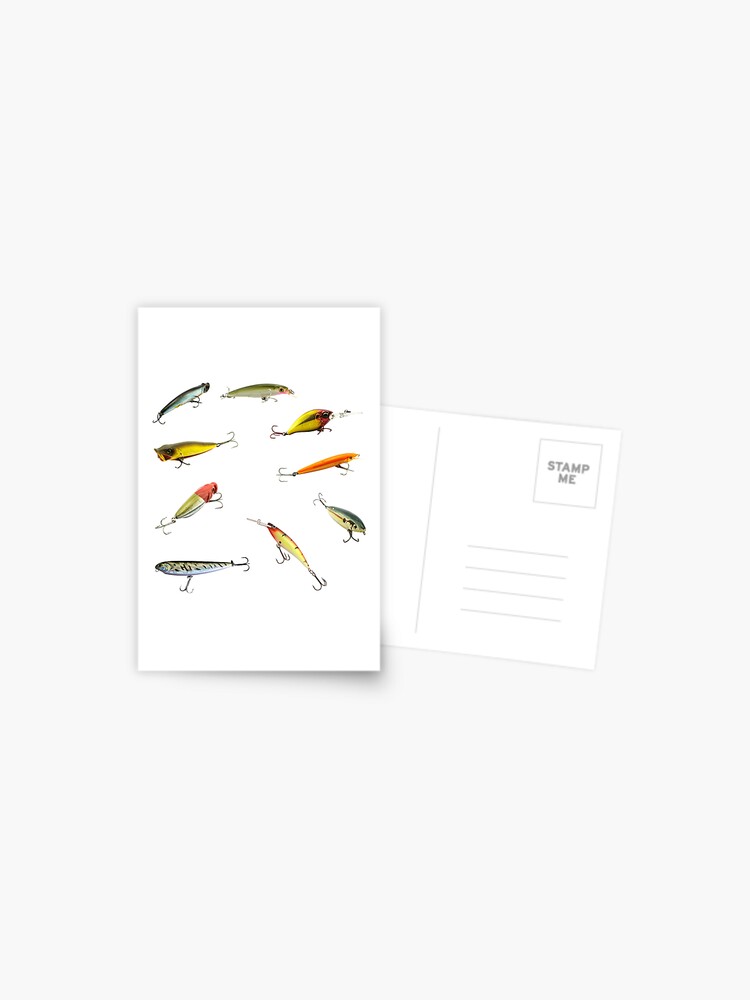 Fishing Lures Saltwater Freshwater Treble Hooks Plugs Swimmers Tackle Box  Postcard for Sale by CBCreations73
