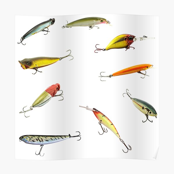 Gift for fisherman Fishing Lure Art Blue and green Striped Bass Plugs Handpainted One Of A Kind Original watercolor