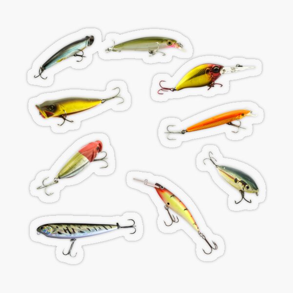 Trout Lures Sticker Pack Fishing Lake Stream Pond Angler Treble Hooks |  Postcard