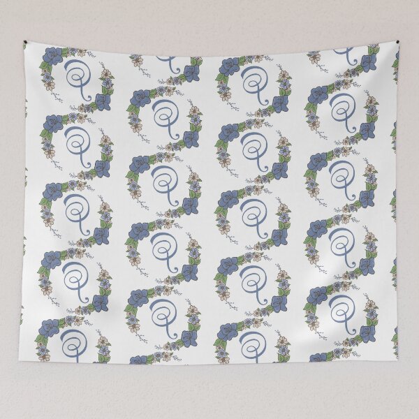 Item preview, Blue Floral Q designed and sold by missmann.