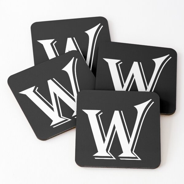 Item preview, White Algerian letter W on black  designed and sold by Alphabetss.